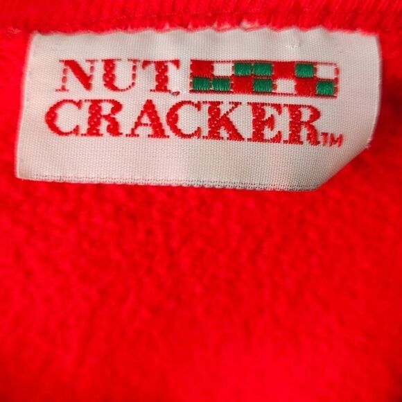 Christmas Teddy Bear Sweatshirt Vintage 90s All Over Print Made In USA Mens - Picture 6 of 7